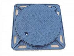 Capac Cămin Fontă B125 Rotund cu Ramă Pătrată